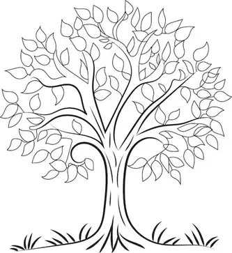  نقاشی درخت کودکانه ساده