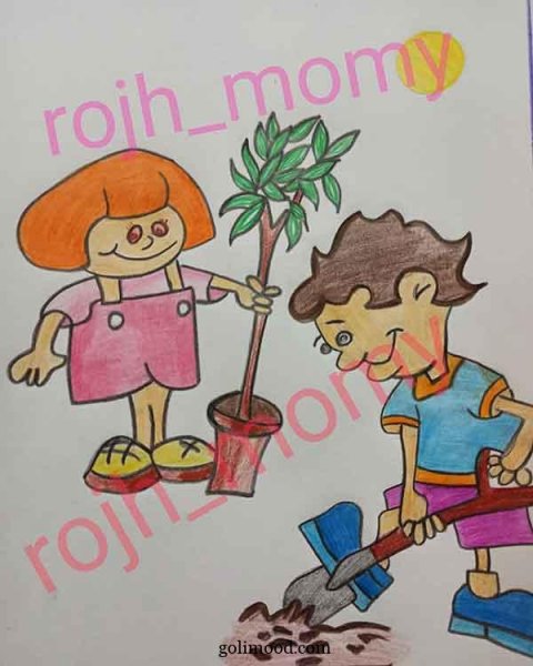  نقاشی درخت ساده با مداد