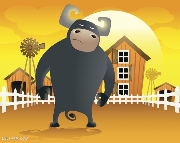  عکس نقاشی گاو در مزرعه