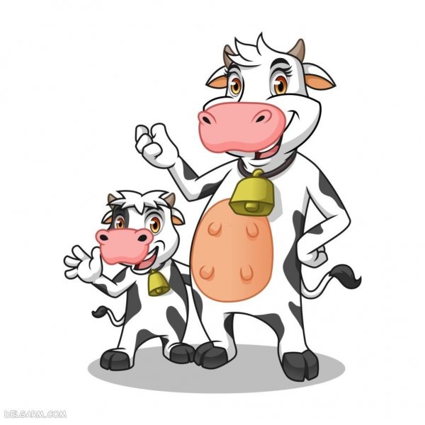  عکس نقاشی گاو در مزرعه