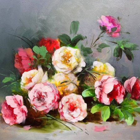 طرح نقاشی رنگ روغن ساده