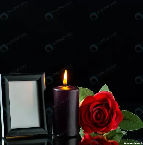 عکس گل رز مشکی با شمع