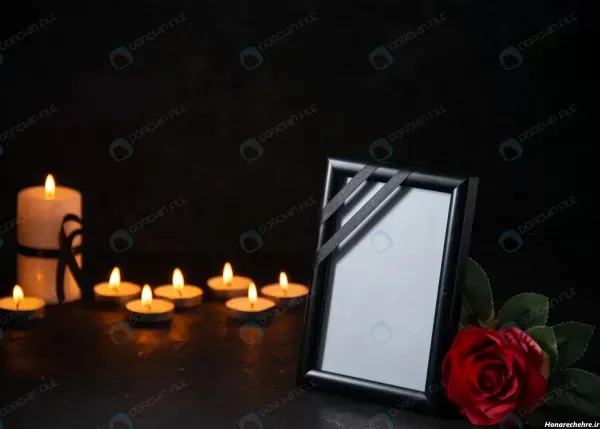 عکس گل رز مشکی با شمع