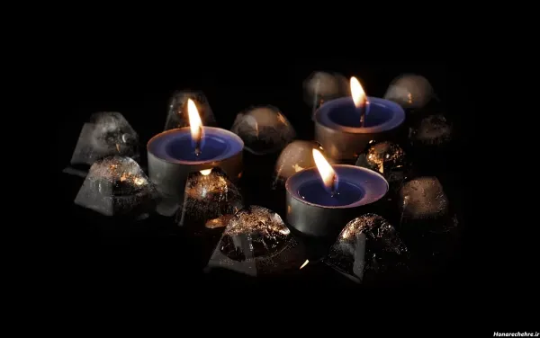 عکس گل رز مشکی با شمع