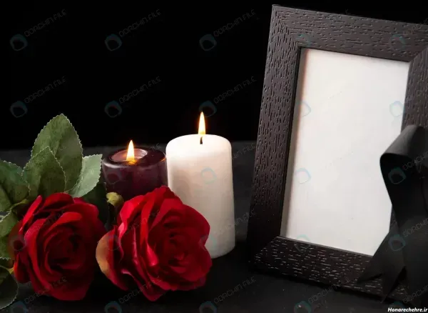 عکس گل رز مشکی با شمع