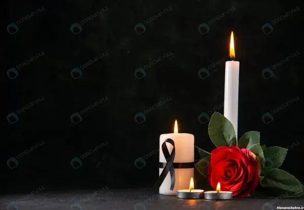 عکس گل رز مشکی با شمع