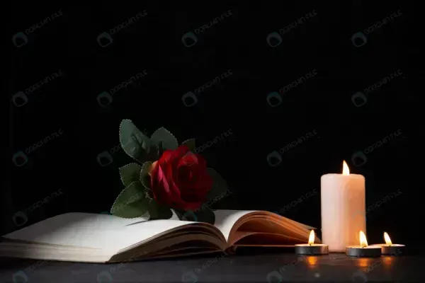 عکس شمع و گل مشکی برای پروفایل