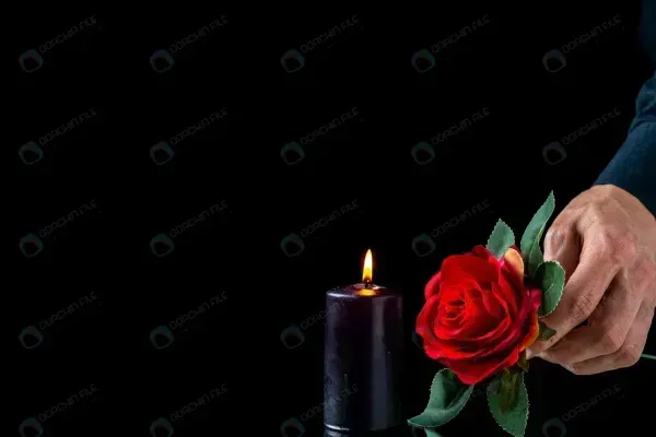 عکس شمع و گل مشکی برای پروفایل