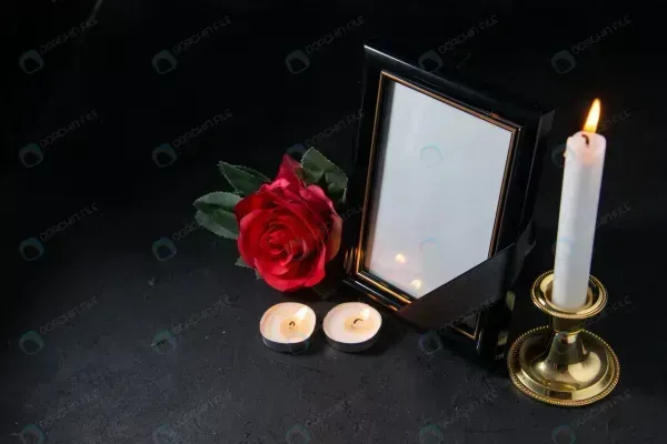 عکس شمع و گل مشکی برای پروفایل