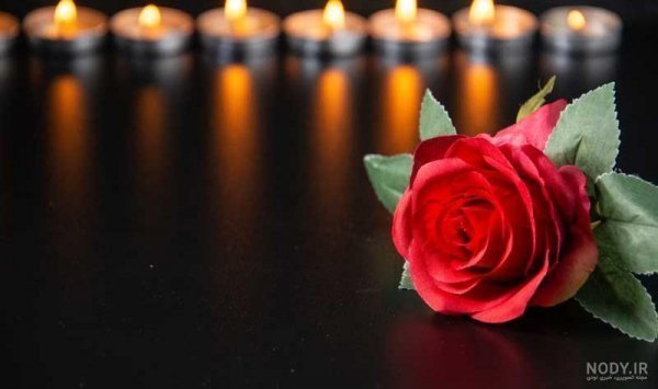 عکس شمع و گل مشکی برای پروفایل