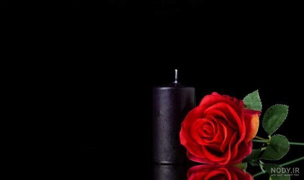 عکس شمع و گل مشکی برای پروفایل