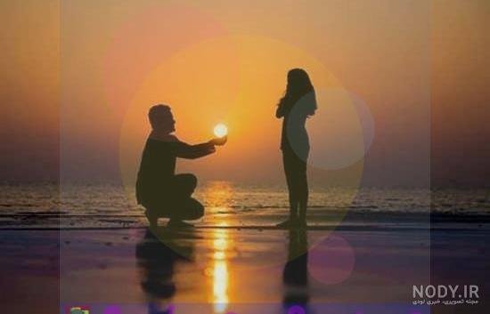  عکس رمانتیک زن و مرد در ساحل دریا