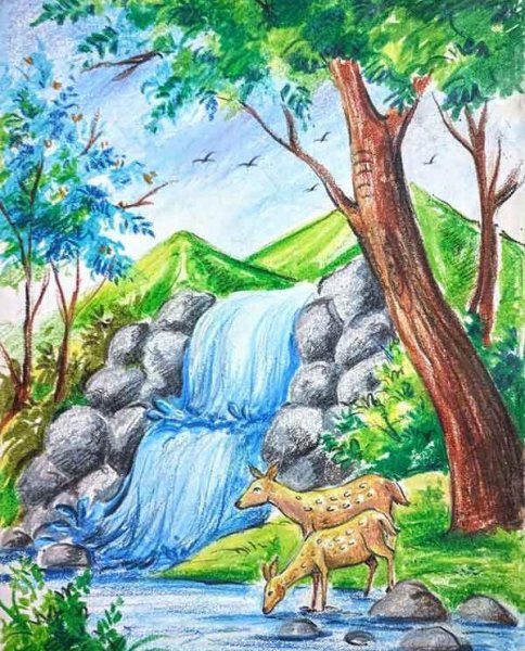 نقاشی بهار در خانه