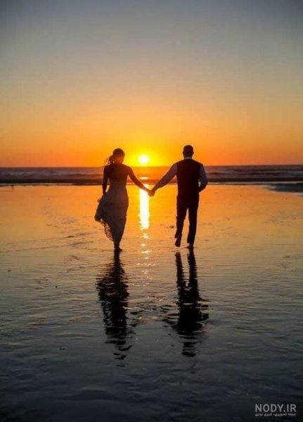 عکس زن و مرد کنار ساحل