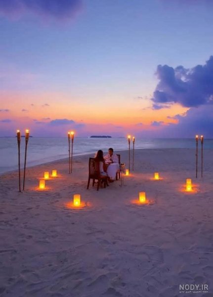 عکس شب و دریا