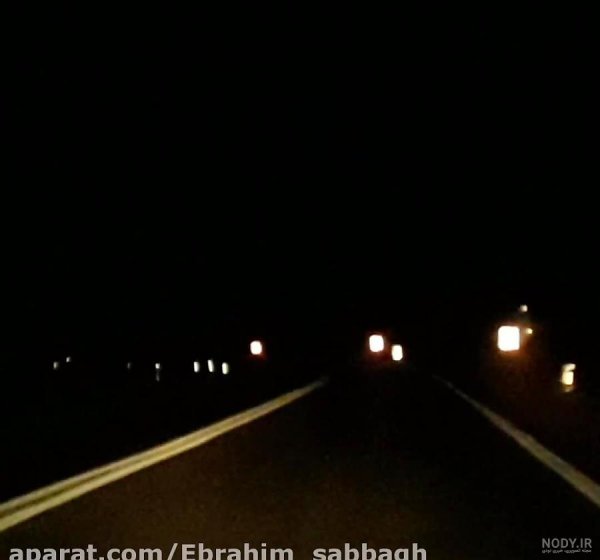  عکس جاده در شب داخل ماشین
