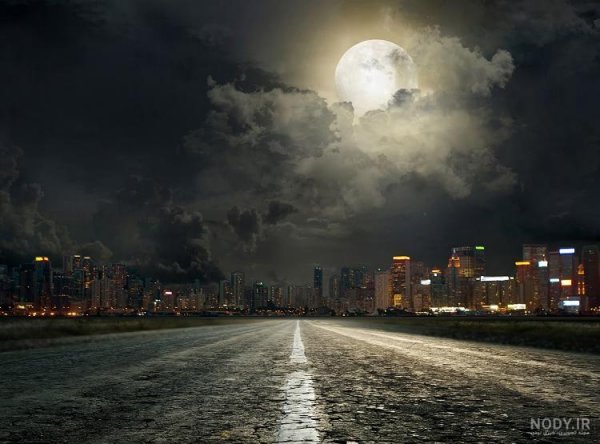  عکس جاده در شب داخل ماشین
