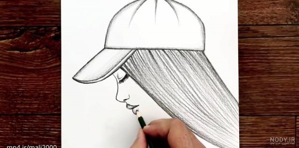  دانلود عکس نقاشی نیم رخ دختر