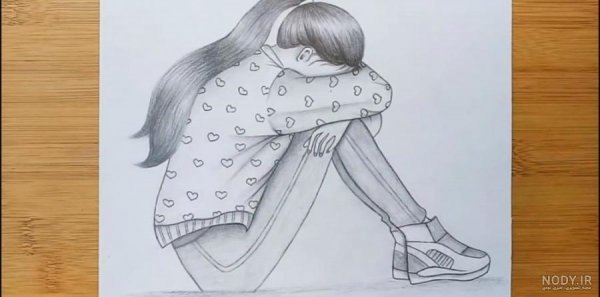  دانلود عکس نقاشی نیم رخ دختر