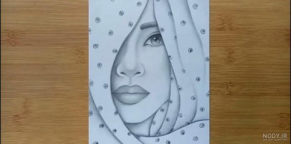  دانلود عکس نقاشی نیم رخ دختر