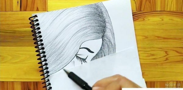  دانلود عکس نقاشی نیم رخ دختر