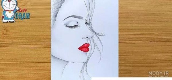  دانلود عکس نقاشی نیم رخ دختر
