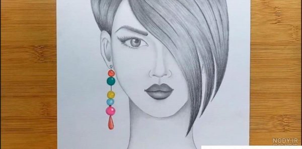  دانلود عکس نقاشی نیم رخ دختر