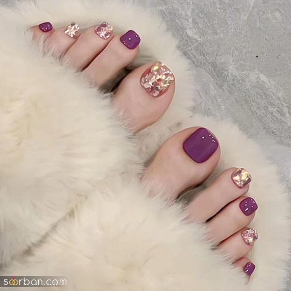  طراحی ناخن پا ساده و شیک سفید