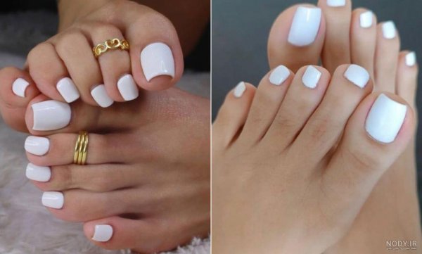  طراحی ناخن پا ساده و شیک دخترانه