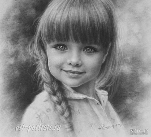  عکس نقاشی چهره به سبک سیاه قلم