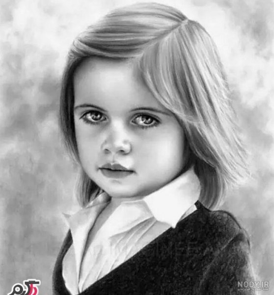  عکس نقاشی چهره به سبک سیاه قلم