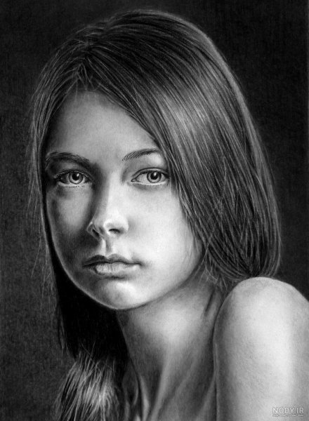  عکس نقاشی چهره به سبک سیاه قلم