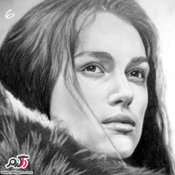  عکس طراحی سیاه قلم چهره