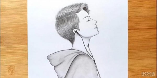  عکس سیاه قلم چهره پسر