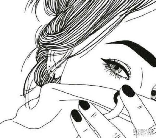  نقاشی سیاه و سفید فانتزی ساده