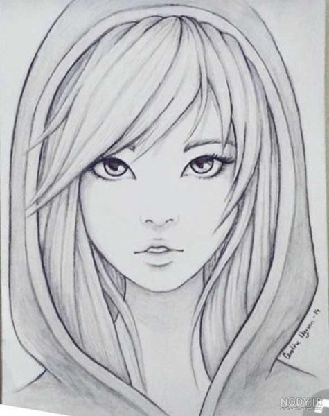  نقاشی سیاه و سفید فانتزی ساده