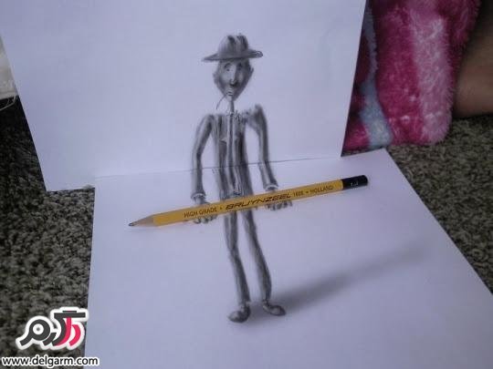  عکس نقاشي هاي سه بعدی 3D روي كاغذ