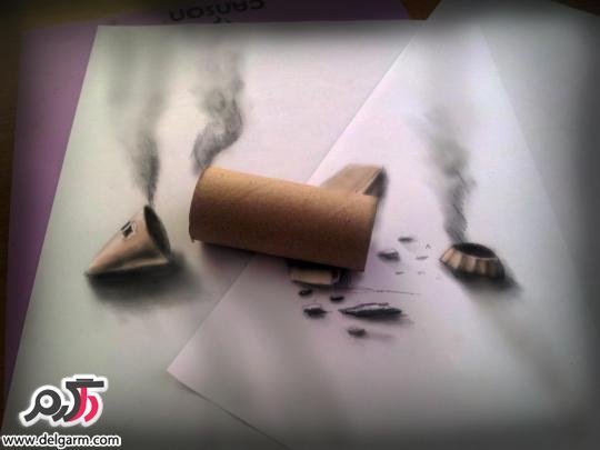  عکس نقاشي هاي سه بعدی 3D روي كاغذ