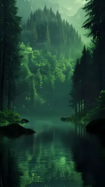 عکس طبیعت جنگل مه‌آلود HD