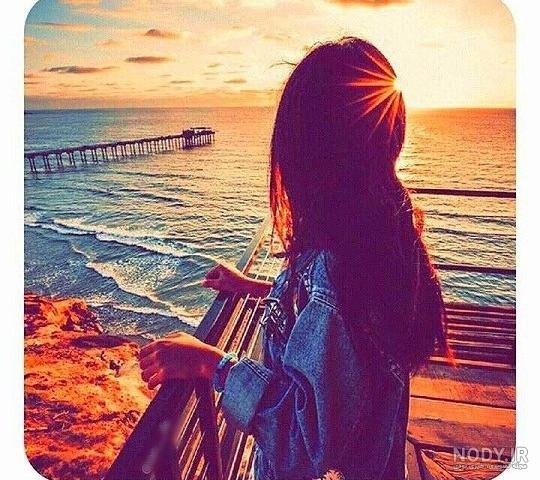  عکس سایه دختر در غروب