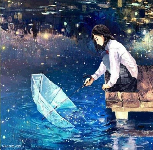  عکس دختر تنها در باران برای پروفایل