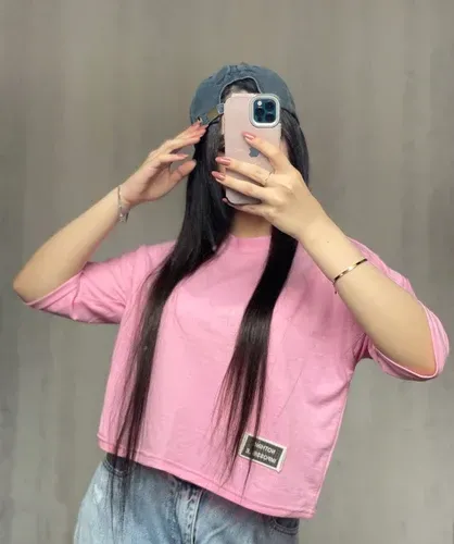تیشرت لانگ کلاه دار سرخابی