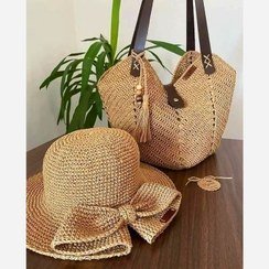 عکس کیف و کلاه حصیری زنانه