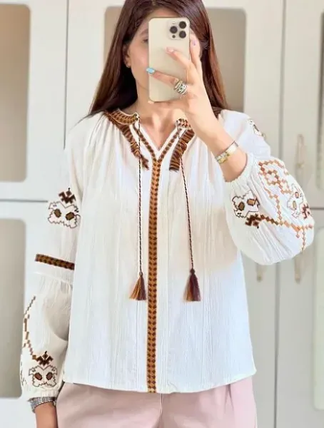 مدل شومیز ساده و شیک جلو بسته