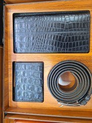  عکس ست کیف و کمربند مردانه چرم اصل