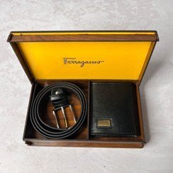  عکس ست کیف و کمربند مردانه چرم اصل