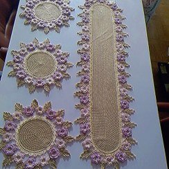  عکس رومیزی قلاب بافی شیک