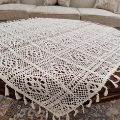  عکس رومیزی قلاب بافی با نخ ابریشم