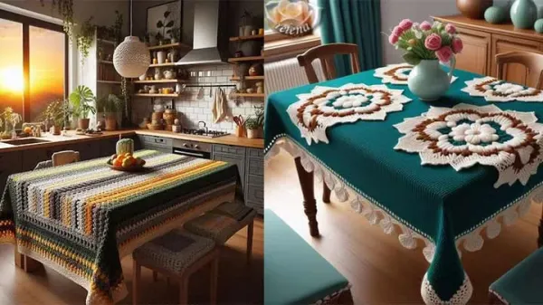  عکس رومیزی بافتنی جدید و ترند
