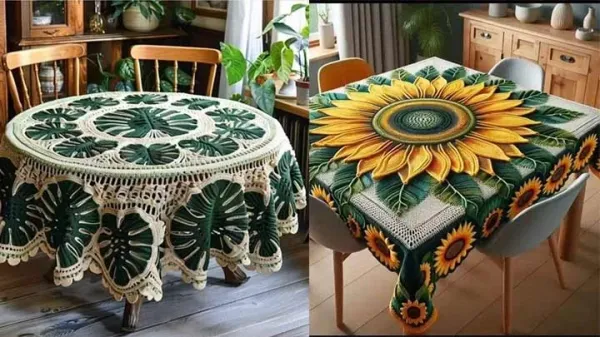 عکس رومیزی بافتنی جدید و ترند